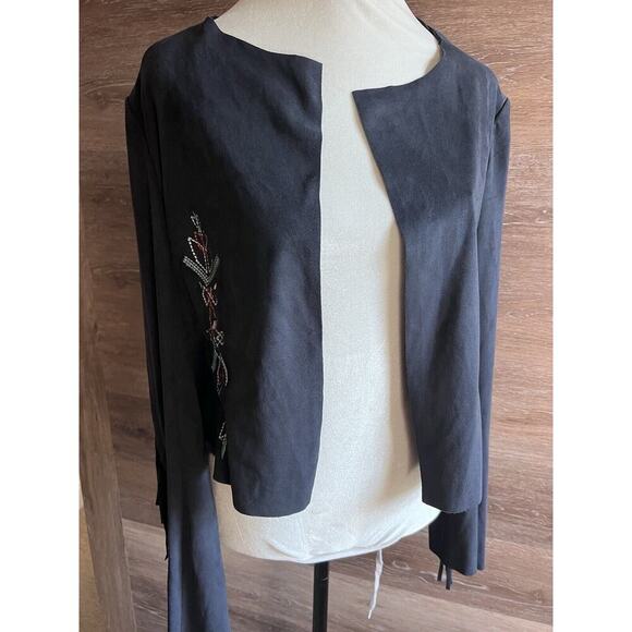 Chelsea & Violet Cardigan Women Sz S Fringe Cardigan Western Bohemian Festival - Picture 4 of 9